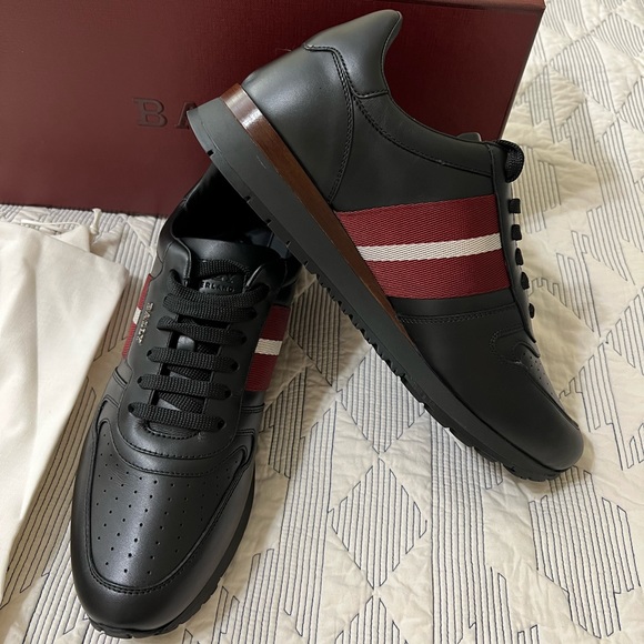 - Bally Men’s Astel Leather Sneakers In Black - Picture 11 of 12